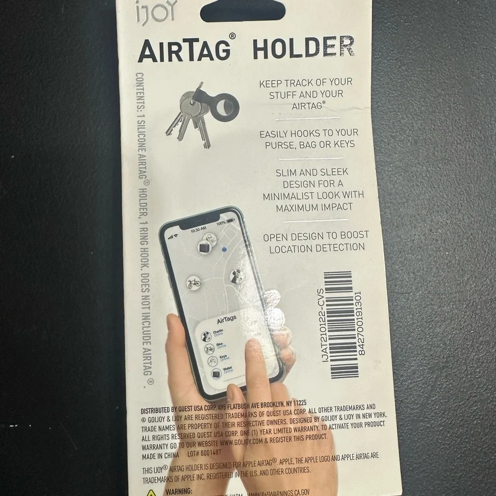 IJOY Airtag Holder - Black Keychain Style